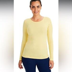 Womens Under Scrubs Yellow Long Sleeve Top